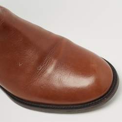 Pre Owned Tory Burch Brown Leather Knee Length Boots Size 36.5