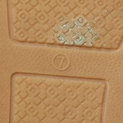 Pre Owned Tory Burch Navy Blue Suede Cutout Espadrille Flats Size 37.5