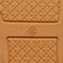 Pre Owned Tory Burch Cream/Red Printed Canvas whipstitch Espadrille Flats Size 39.5