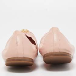 Pre Owned Tory Burch Pink Patent and Leather Caroline Ballet Flats Size 40