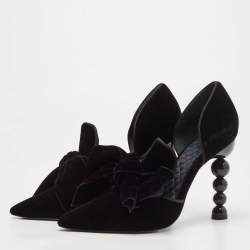 Pre Owned Tory Burch Black Velvet Clara Pumps Size 38