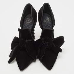 Pre Owned Tory Burch Black Velvet Clara Pumps Size 38