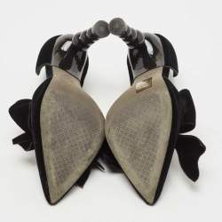 Pre Owned Tory Burch Black Velvet Clara Pumps Size 38