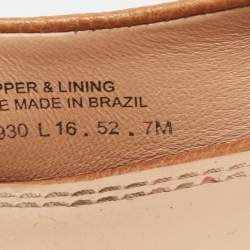 Pre Owned Tory Burch Brown Leather Wedge Pumps Size 37