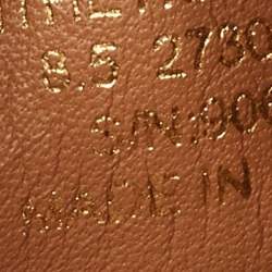 Pre Owned Tory Burch Brown/Beige T Monogram Canvas And Leather Espadrille Loafers Size 38.5