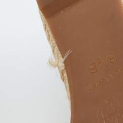 Pre Owned Tory Burch White Lace Jackie Peep Toe Espadrilles Wedge Sandal Size 39