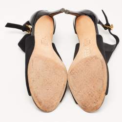 Pre Owned Tory Burch Black Suede and Patent Leather Ashton Booties Size 38