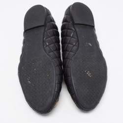 Pre Owned Tory Burch Black Quilted Leather Benton Ballet Flats Size 38.5