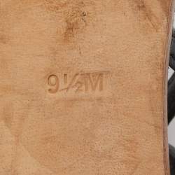 Pre Owned Tory Burch Black Patent and Leather Ankle Strap Sandals Size 39.5