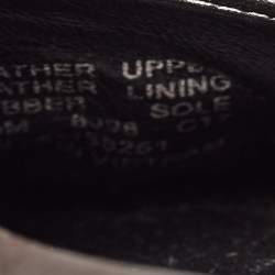 Pre Owned Tory Burch Navy Blue/Beige Leather and Woven Fabric Reva Ballet Flats Size 39