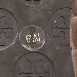 Pre Owned Tory Burch Brown Croc Embossed Leather Reva Ballet Flats Size 37