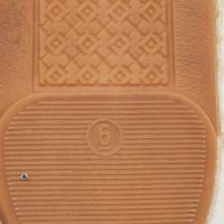 Pre Owned Tory Burch Beige Canvas Faux Pearl and Crystal Embellished Vail Espadrille Flats Size 36.5