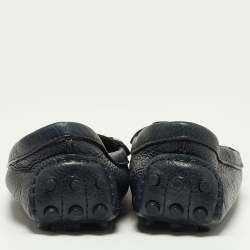 Pre Owned Tory Burch Dark Navy Blue Leather Kendrick Loafers Size 39