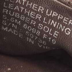 Pre Owned Tory Burch Brown Leather Scrunch Ballet Flats Size 35.5