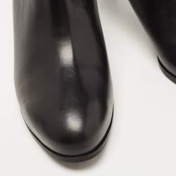 Pre Owned Tory Burch Black Leather Ankle Boots Size 41.5