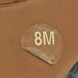 Pre Owned Tory Burch Navy Blue Lizard Embossed Leather Wedge Pumps Size 38.5