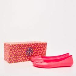Pre Owned Tory Burch Pink Rubber Ballet Flats Size 39