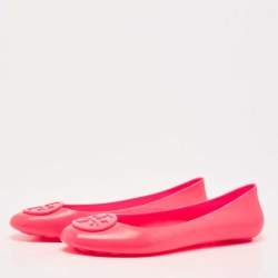 Pre Owned Tory Burch Pink Rubber Ballet Flats Size 39