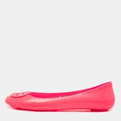 Pre Owned Tory Burch Pink Rubber Ballet Flats Size 39