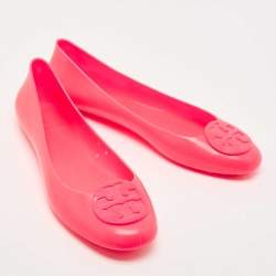 Pre Owned Tory Burch Pink Rubber Ballet Flats Size 39