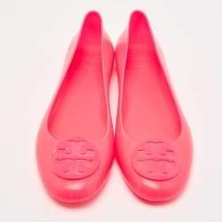 Pre Owned Tory Burch Pink Rubber Ballet Flats Size 39
