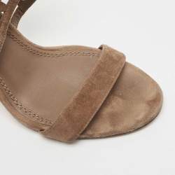 Tory Burch Brown Suede Ankle Strap Sandals Size 36.5