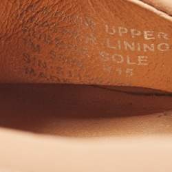 Pre Owned Tory Burch Beige Leather Minnie Scrunch Ballet Flats Size 37.5