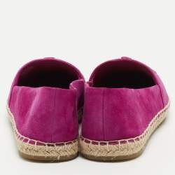 Pre Owned Tory Burch Purple Suede Espadrille Flats Size 37.5