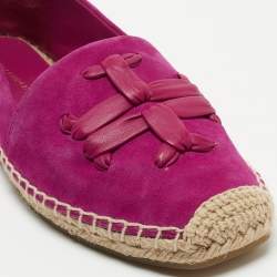 Pre Owned Tory Burch Purple Suede Espadrille Flats Size 37.5