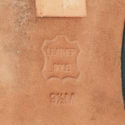 Pre Owned Tory Burch Green Satin Embellished Smoking Slipper Size 39.5