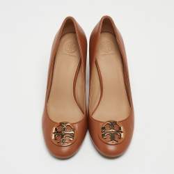 Tory Burch Brown Leather Janey Pumps Size 40