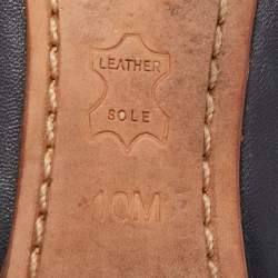 Pre Owned Tory Burch Navy Blue/Red Leather Caroline Scrunch Ballet Flats Size 40.5