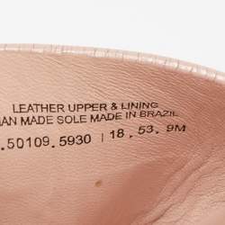 Tory Burch Pink Leather Logo Flat Slides Size 39