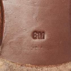 Pre Owned Tory Burch Brown Leather Penny Loafers Size 38.5