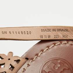 Pre Owned Tory Burch Brown Leather Daisy Wedge Sandals Size 41