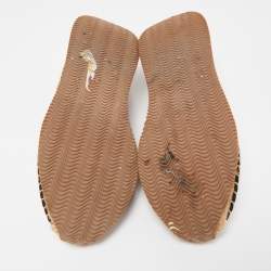 Pre Owned Tory Burch Multicolor Knit Fabric Daisy Espadrille Sneakers Size 41