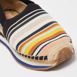 Pre Owned Tory Burch Multicolor Knit Fabric Daisy Espadrille Sneakers Size 41