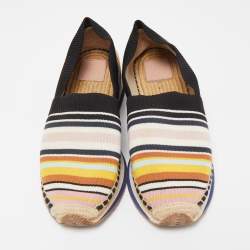 Pre Owned Tory Burch Multicolor Knit Fabric Daisy Espadrille Sneakers Size 41