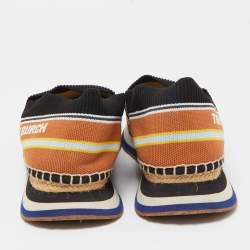 Pre Owned Tory Burch Multicolor Knit Fabric Daisy Espadrille Sneakers Size 41
