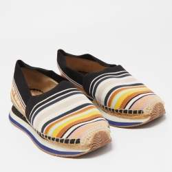 Pre Owned Tory Burch Multicolor Knit Fabric Daisy Espadrille Sneakers Size 41