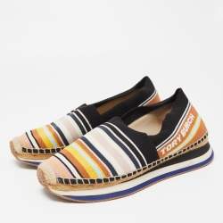 Pre Owned Tory Burch Multicolor Knit Fabric Daisy Espadrille Sneakers Size 41
