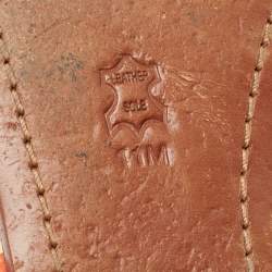 Pre Owned Tory Burch Orange Leather and PVC Kira Bow Flat Sandals Size 41.5