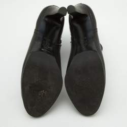 Tory Burch Black Leather Ankle Boots Size 39