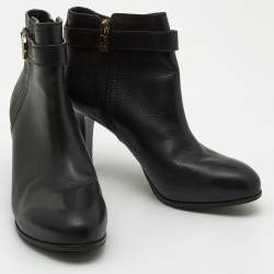 Tory Burch Black Leather Ankle Boots Size 39