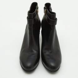 Tory Burch Black Leather Ankle Boots Size 39