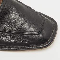 Pre Owned Tory Burch Black Leather Perrine Loafers Size 39