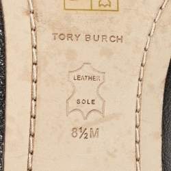 Pre Owned Tory Burch Black Leather Perrine Loafers Size 39