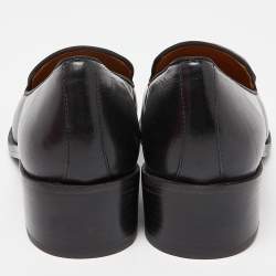 Pre Owned Tory Burch Black Leather Eleonor Smoking Slippers Size 41