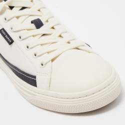 Tory Burch White/Blue Canvas Low Top Sneakers Size 38