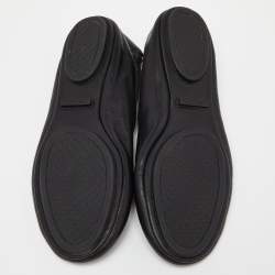 Pre Owned Tory Burch Black Leather Ballet Flats Size 38